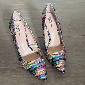 Prabal Gurung x Target Multicolor Neon Striped High-Heel Pumps (Size 9)
